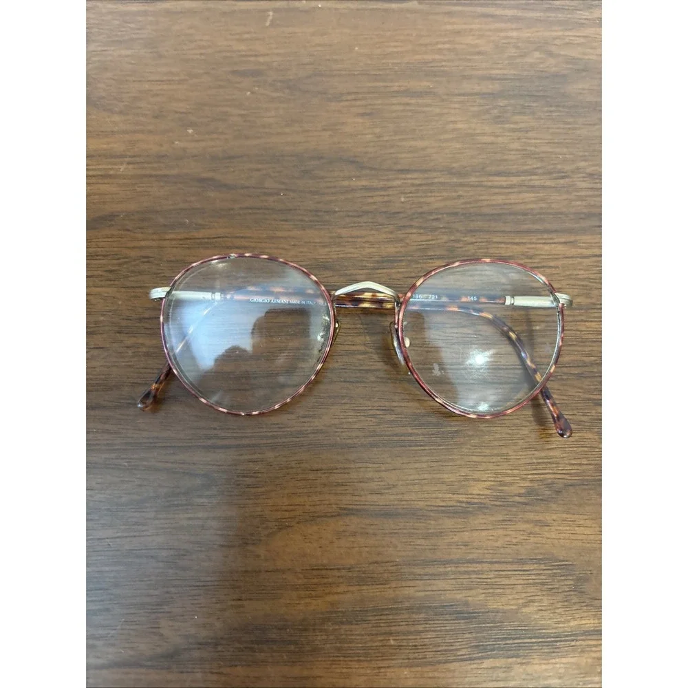 GIORGIO ARMANI EYEGLASSES 186-721 TORTOISE FINISH METAL Frames Italy 51-20-145